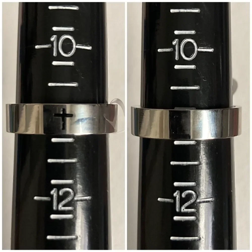 Men's Stainless Steel Black Easter Cross Ring